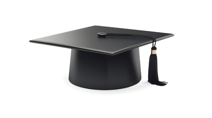 A Professional Black Graduation Cap isolated on a white background