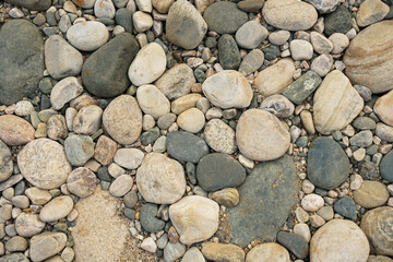 pebbles on the river bed