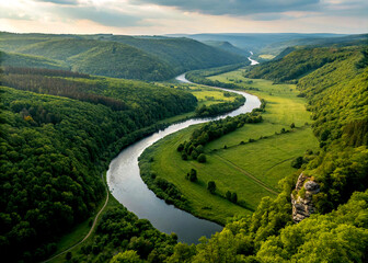 aerial view of the river