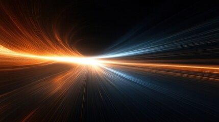 Abstract cosmic light rays, emanating from a central point, merging into a dynamic, vibrant, and energetic burst.