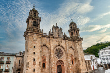 Fototapeta premium The Cathedral Basilica of the Virgin of the Assumption of Mondoñedo, Lugo, Galicia, Spain