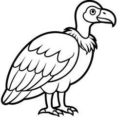 Elegant Vulture Outline Illustration