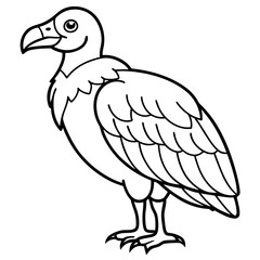 Elegant Vulture Outline Illustration