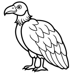 Elegant Vulture Outline Illustration