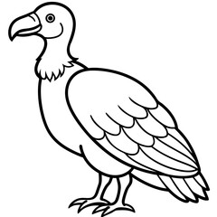 Elegant Vulture Outline Illustration