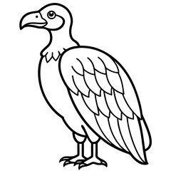 Elegant Vulture Outline Illustration