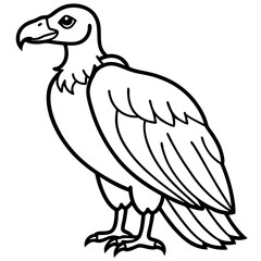 Elegant Vulture Outline Illustration