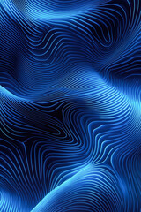 Fototapeta premium Abstract blue wavy lines creating dynamic 3d illusion