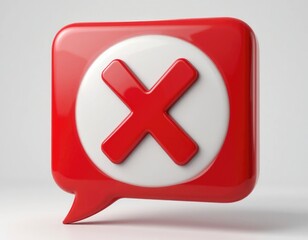 Obraz premium Red Cross Mark Inside Speech Bubble Shape Icon Illustration