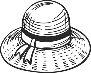 black and white hat