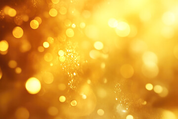 Obraz premium Golden bokeh background with soft glowing light and circular patterns
