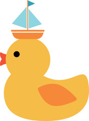 アヒルのおもちゃとヨット