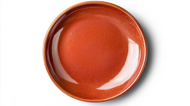 Realistic empty crescent shaped ceramic plate for kitchen decor and dining settings