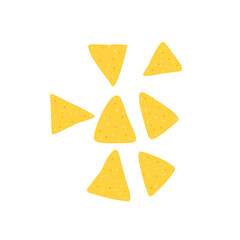 Tortilla chips in cartoon flat style