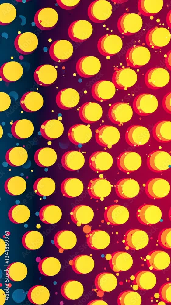 Poster a colorful pattern of circles with a smiley face in the middle. the circles are in various colors an