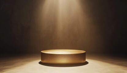 Golden Pedestal Under Spotlight: Elegant Product Display