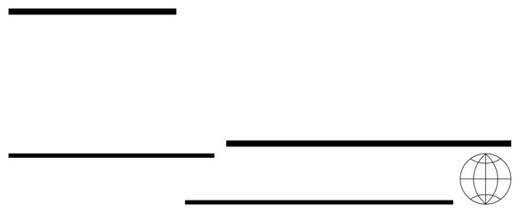 Fototapeta premium Horizontal black lines intersect with a globe on the right side, emphasizing global connections, communication, and networking. Ideal for technology, internet, globalization, teamwork, strategy