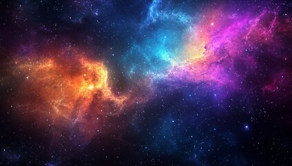 Fototapeta premium A stunning cosmic background featuring vibrant nebula and stars, perfect for creating an enchanting space-themed wallpaper or cover design.
