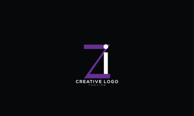 ZI IZ  Abstract initial monogram letter alphabet logo design