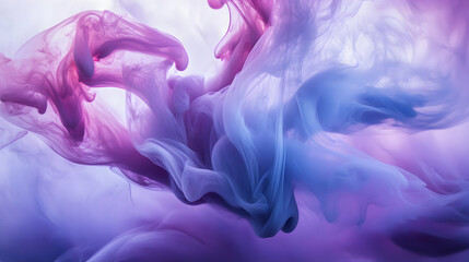 Delicate interplay of purple and blue hues create mesmerizing abstract fluid art effects