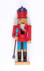 Christmas Wooden Nutcracker isolated on white background