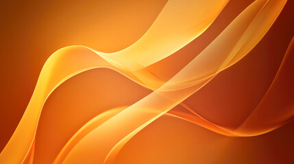 Flowing abstract orange and yellow waves on smooth gradient background