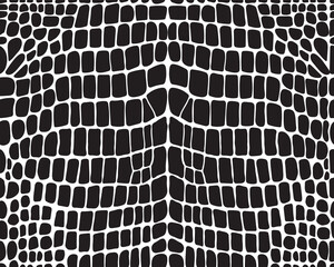 Seamless pattern of alligator skin on a white background