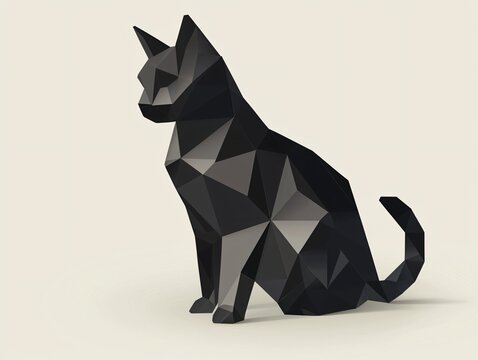 Low Poly Black Cat