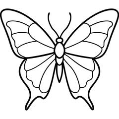 Graceful Sea Butterfly Line Illustration