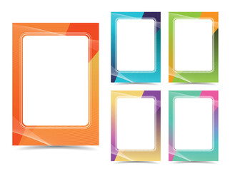 identification card frame border template design set