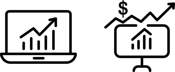 "Dynamic Online Business Growth Icon Representing Digital Success and Expansion"