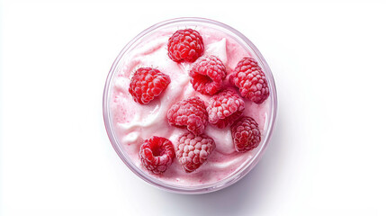 Delicious raspberry dessert in a glass bowl &ndash; perfect for summer moments and gourmet experiences
