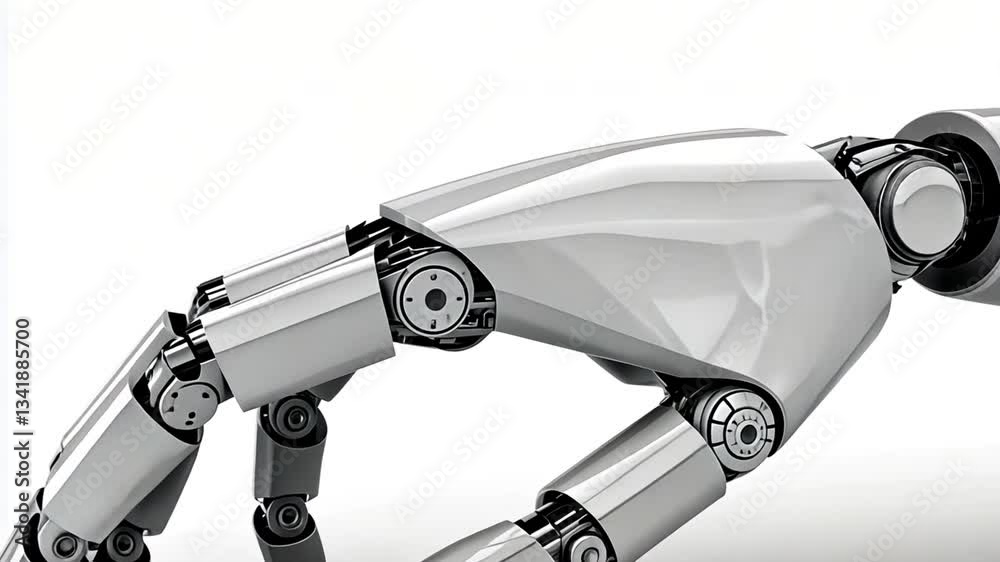 Poster robotic hand reaching forward to touch.