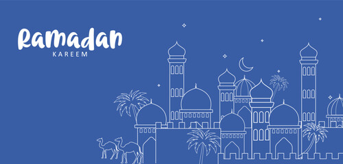 Ramadan Kareem Generous Ramadan greetings for Islam religious festival Eid with illuminated lamp