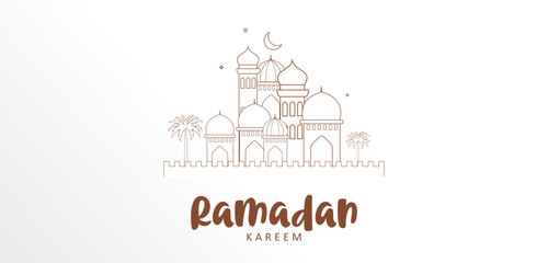Ramadan Kareem Generous Ramadan greetings for Islam religious festival Eid with illuminated lamp