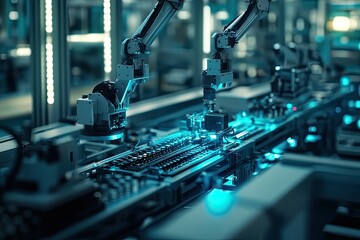 High-tech manufacturing unit assembling IoT devices for global markets