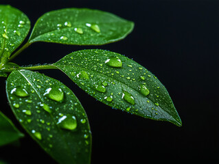 Fototapeta premium Perfectly shaped water droplets showcased in a macro perspective