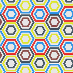 Seamless colorful hexagonal geometric pattern