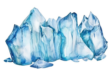 Fototapeta premium A collection of jagged, crystalline ice formations, showcasing various shades of blue and intricate textures.