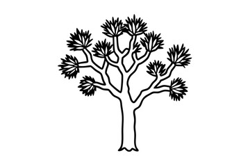 differences styles of joshua tree line art silhouette vector illustration