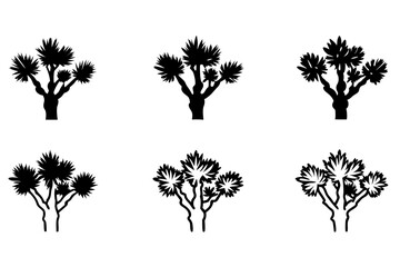 Fototapeta premium differences styles of joshua tree line art silhouette vector illustration