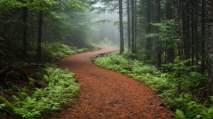 A foggy forest path, representing confusion and uncertainty in one state of mind 