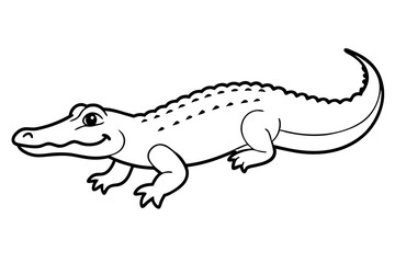 alligator line art silhouette vector illustration