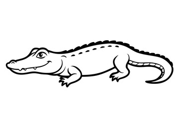 Fototapeta premium alligator line art silhouette vector illustration