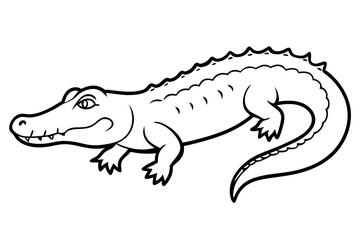 alligator line art silhouette vector illustration