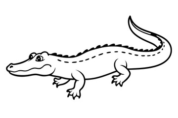 alligator line art silhouette vector illustration