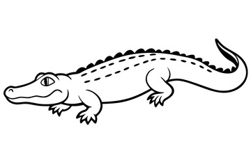 alligator line art silhouette vector illustration