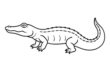alligator line art silhouette vector illustration
