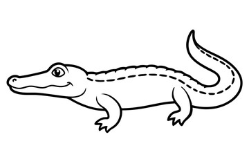 alligator line art silhouette vector illustration