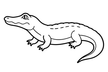 alligator line art silhouette vector illustration